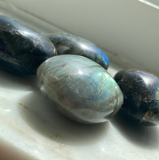 Big labradorite crystals